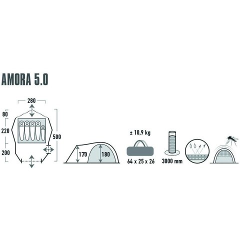 Namiot High Peak Amora 5 jasnoszary 11576 High Peak Namiot High Peak Amora 5 jasnoszary 11576 High Peak