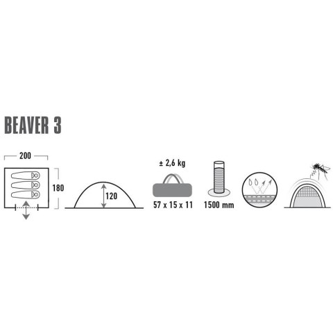 Namiot High Peak Beaver 3 czarny 10320 High Peak Namiot High Peak Beaver 3 czarny 10320 High Peak