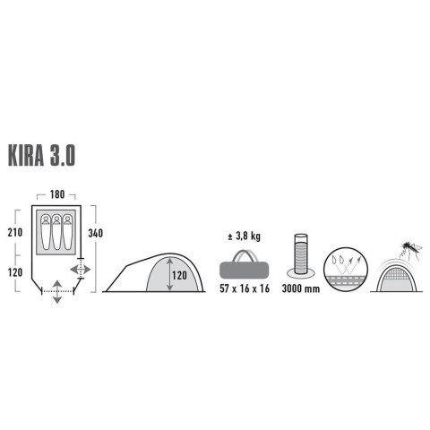 Namiot High Peak Kira 3 jasnoszary 10370 High Peak