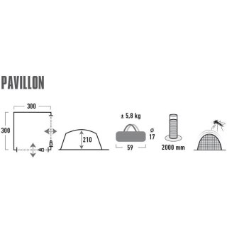 Pawilon High Peak Pavillon 3x3 szaro-zielony 14047 High Peak