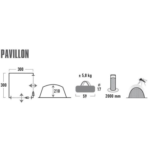 Pawilon High Peak Pavillon 3x3 szaro-zielony 14047 High Peak