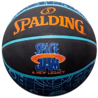 Piłka do koszykówki Spalding Space Jam Tune Court niebiesko-czarna '7 84560Z Spalding