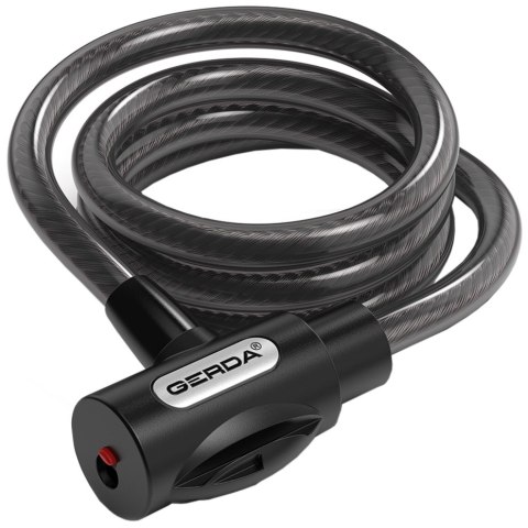 Zapięcie rowerowe Gerda linka, korpus okrągły, okrągły czarny Flex 1200/10V Gerda