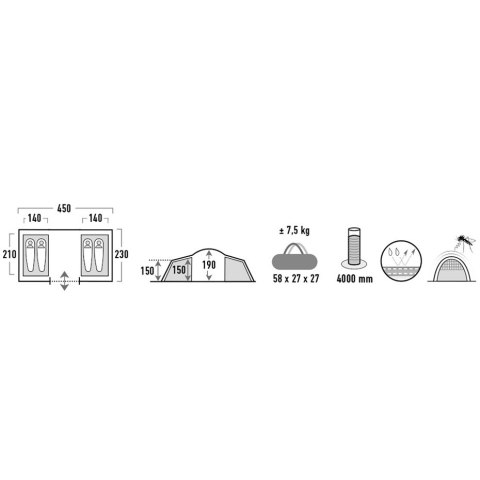 Namiot High Peak Como 4.0 szaro-zielony 10260 High Peak Namiot High Peak Como 4.0 szaro-zielony 10260 High Peak