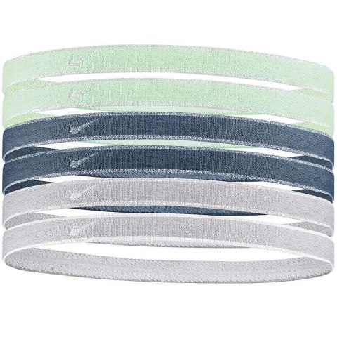 Opaski na włosy Nike Swoosh Sport Headbands 6 szt. miętowe, niebieskie, szare N1002008316OS Nike Opaski na włosy Nike Swoosh Sport Headbands 6 szt. miętowe, niebieskie, szare N1002008316OS Nike