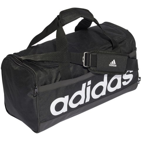 Torba adidas Essentials Linear Duffel Medium czarno-biała HT4743 Adidas Torba adidas Essentials Linear Duffel Medium czarno-biała HT4743 Adidas