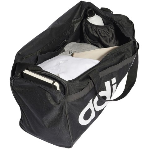 Torba adidas Essentials Linear Duffel Medium czarno-biała HT4743 Adidas Torba adidas Essentials Linear Duffel Medium czarno-biała HT4743 Adidas