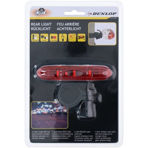 Lampka rowerowa tylna Dunlop 5 led 249353 Dunlop Lampka rowerowa tylna Dunlop 5 led 249353 Dunlop