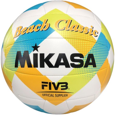 Piłka siatkowa plażowa Mikasa Beach Classic biało-żółto-niebieska BV543C-VXA-LG Mikasa Piłka siatkowa plażowa Mikasa Beach Classic biało-żółto-niebieska BV543C-VXA-LG Mikasa
