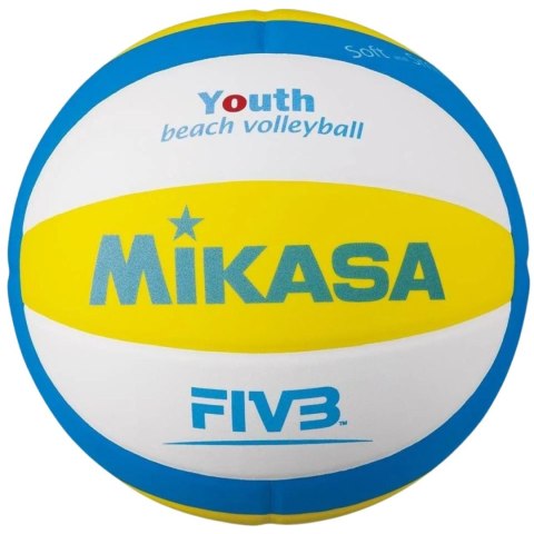Piłka siatkowa plażowa Mikasa SBV żółto-niebiesko-biała Mikasa Piłka siatkowa plażowa Mikasa SBV żółto-niebiesko-biała Mikasa