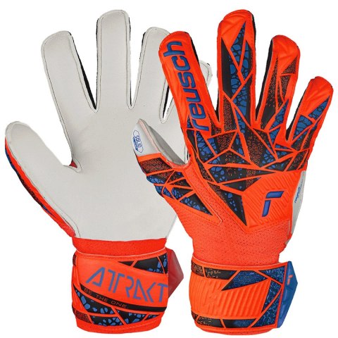 Rękawice Reusch Attrakt Solid Finger Support Junior 54 72 510 2290 pomarańczowy 7,5 Reusch