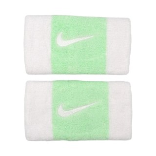 Frotki na nadgarstek Nike Swoosh Doublewide Wristbands 2 szt. biało-zielone N0001586117OS Nike