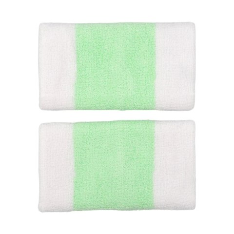 Frotki na nadgarstek Nike Swoosh Doublewide Wristbands 2 szt. biało-zielone N0001586117OS Nike Frotki na nadgarstek Nike Swoosh Doublewide Wristbands 2 szt. biało-zielone N0001586117OS Nike