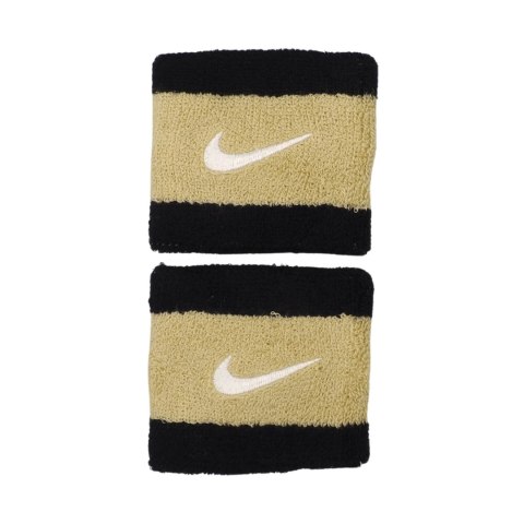 Frotki na nadgarstek Nike Swoosh Wristbands 2 szt. czarno-złote N0001565055OS Nike Frotki na nadgarstek Nike Swoosh Wristbands 2 szt. czarno-złote N0001565055OS Nike