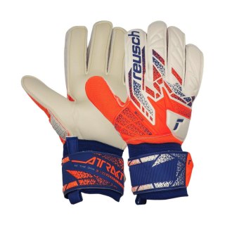 Rękawice bramkarskie Reusch Attrakt Solid biało-pomarańczowe 5570516 2500 Reusch
