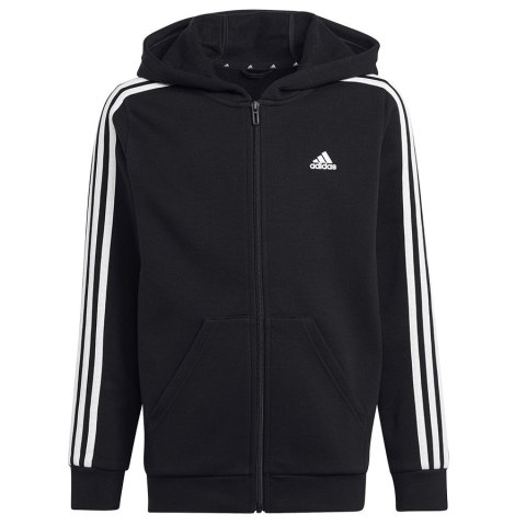 Bluza adidas 3 Stripes FL Full-Zip Hoody Jr HR6331 czarny 140 cm Adidas Bluza adidas 3 Stripes FL Full-Zip Hoody Jr HR6331 czarny 140 cm Adidas
