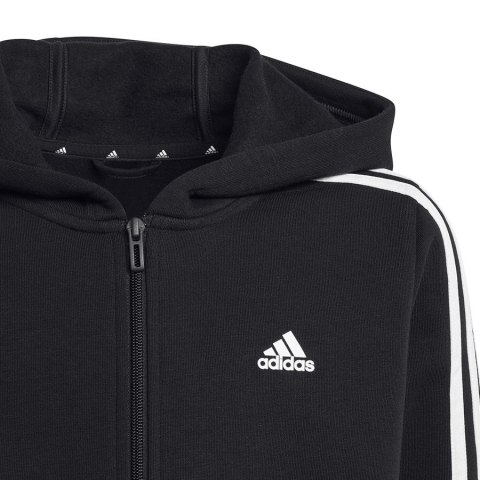 Bluza adidas 3 Stripes FL Full-Zip Hoody Jr HR6331 czarny 140 cm Adidas Bluza adidas 3 Stripes FL Full-Zip Hoody Jr HR6331 czarny 140 cm Adidas