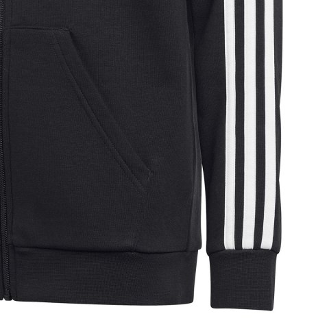 Bluza adidas 3 Stripes FL Full-Zip Hoody Jr HR6331 czarny 140 cm Adidas Bluza adidas 3 Stripes FL Full-Zip Hoody Jr HR6331 czarny 140 cm Adidas