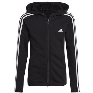 Bluza adidas Essentials 3 Stripes Full-Zip Hoodie girls IC3634 czarny 140 cm Adidas