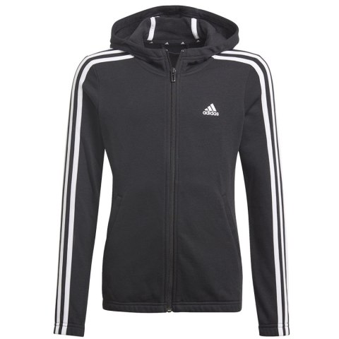 Bluza adidas Girls Essentials 3S Full-zip Hoodie GQ8356 czarny 140 cm Adidas Bluza adidas Girls Essentials 3S Full-zip Hoodie GQ8356 czarny 140 cm Adidas