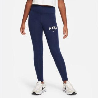 Legginsy Nike Sportswear Trend HW Lggng Prnt girls FD0889 410 granatowy S (128-137cm) Nike