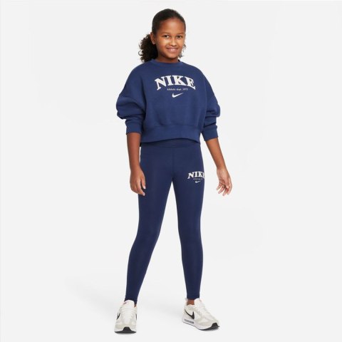 Legginsy Nike Sportswear Trend HW Lggng Prnt girls FD0889 410 granatowy S (128-137cm) Nike Legginsy Nike Sportswear Trend HW Lggng Prnt girls FD0889 410 granatowy S (128-137cm) Nike