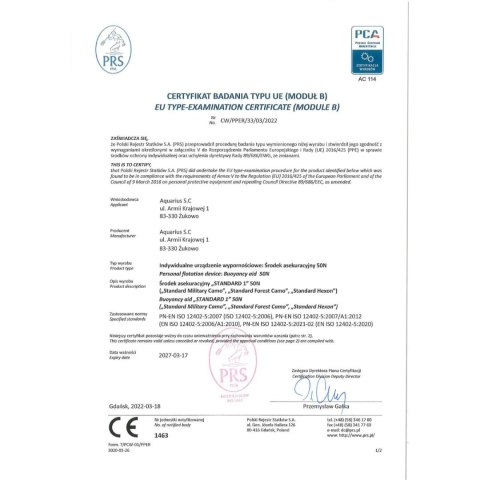Kamizelka Aquarius Asekuracyjna Standard AQUARIUS Kamizelka Aquarius Asekuracyjna Standard AQUARIUS
