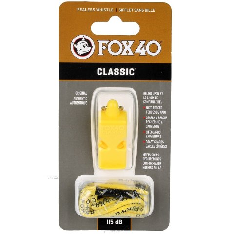 Gwizdek Fox 40 Classic Safety 115 dB żółty Fox40 Gwizdek Fox 40 Classic Safety 115 dB żółty Fox40