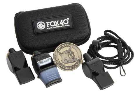 Zestaw Fox 40 sędziowski 3 gwizdki+etui czarny 110 Fox40