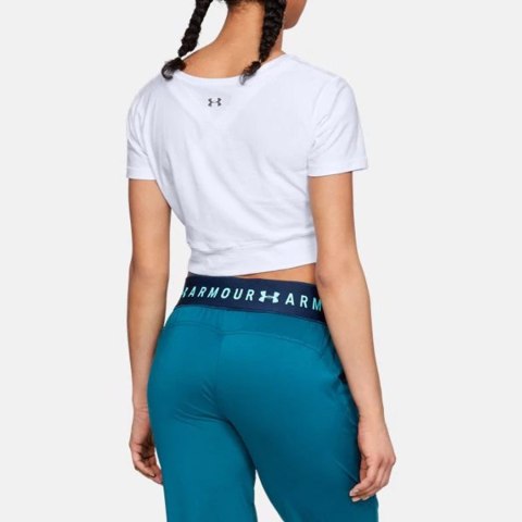 Koszulka UA Lightweight Lux Crop Tee 1305484 100 XL biały Under Armour