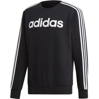 Bluza męska adidas Essentials 3S Crew FL czarna DQ3084 Adidas