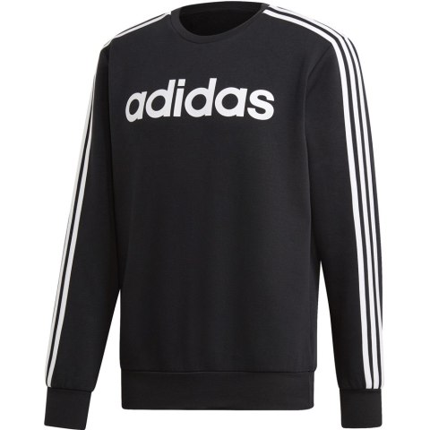 Bluza męska adidas Essentials 3S Crew FL czarna DQ3084 Adidas Bluza męska adidas Essentials 3S Crew FL czarna DQ3084 Adidas