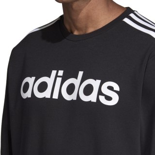 Bluza męska adidas Essentials 3S Crew FL czarna DQ3084 Adidas