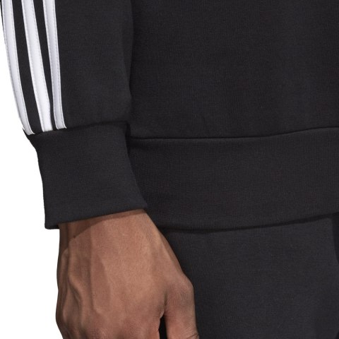Bluza męska adidas Essentials 3S Crew FL czarna DQ3084 Adidas Bluza męska adidas Essentials 3S Crew FL czarna DQ3084 Adidas