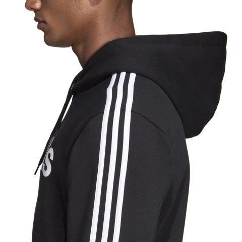 Bluza męska adidas Essentials 3S PO FL czarna DQ3096 Adidas Bluza męska adidas Essentials 3S PO FL czarna DQ3096 Adidas