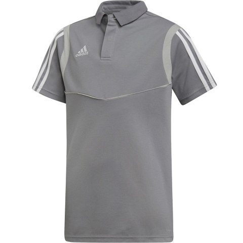 Koszulka dla dzieci adidas Tiro 19 Cotton Polo JUNIOR szara DW4737 Adidas teamwear Koszulka dla dzieci adidas Tiro 19 Cotton Polo JUNIOR szara DW4737 Adidas teamwear