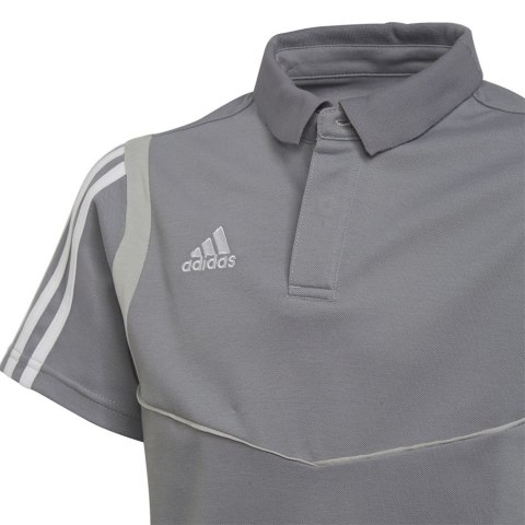 Koszulka dla dzieci adidas Tiro 19 Cotton Polo JUNIOR szara DW4737 Adidas teamwear Koszulka dla dzieci adidas Tiro 19 Cotton Polo JUNIOR szara DW4737 Adidas teamwear