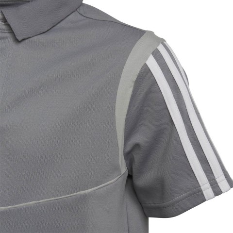 Koszulka dla dzieci adidas Tiro 19 Cotton Polo JUNIOR szara DW4737 Adidas teamwear Koszulka dla dzieci adidas Tiro 19 Cotton Polo JUNIOR szara DW4737 Adidas teamwear