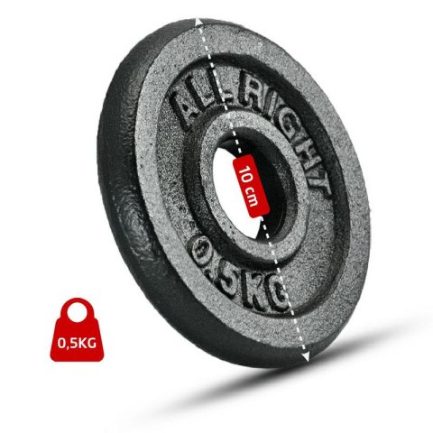 OBCIĄŻENIE ALLRIGHT CZARNE 0,5kg OBCIĄŻENIE ALLRIGHT CZARNE 0,5kg