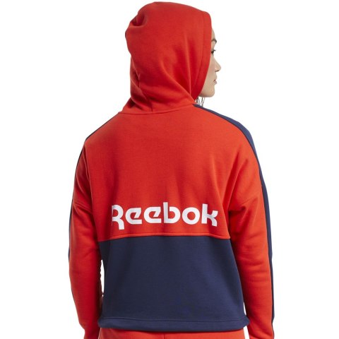 Bluza damska Reebok Te Linear Logo Ft czerwono-granatowa FT0901 Reebok Bluza damska Reebok Te Linear Logo Ft czerwono-granatowa FT0901 Reebok
