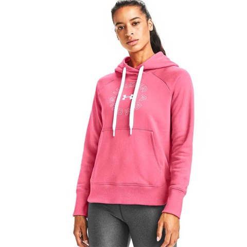 Bluza damska Under Armour Rival Fleece Metallic Hoodie różowa 1356323 668 Under Armour