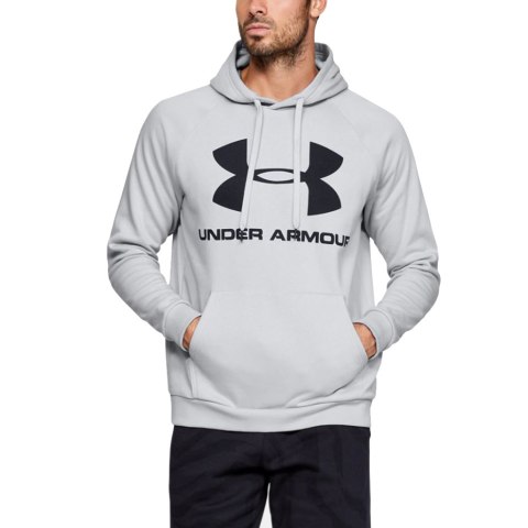 Bluza męska Under Armour Rival Fleece Logo Hoodie jasnoszara 1345628 014 Under Armour Bluza męska Under Armour Rival Fleece Logo Hoodie jasnoszara 1345628 014 Under Armour