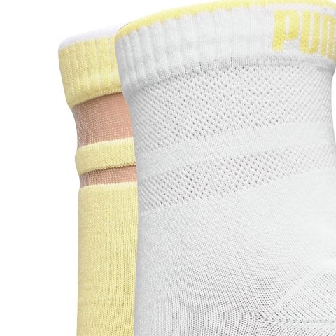 Skarpety damskie Puma Sneaker Structure 2 pary białe, żółte 907621 04 Puma