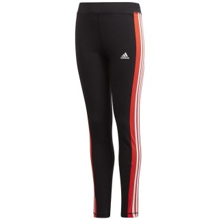 Spodnie dla dzieci adidas Yg Lin 3s Tight czarno-czerwone GD6214 Adidas