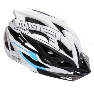Kask rowerowy Meteor Gruver M 55-58 cm biało-czarno-niebieski 24748 Meteor