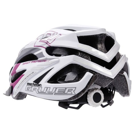 Kask rowerowy Meteor Gruver M 55-58 cm biało-szaro-czarno-fioletowy 24754 Meteor Kask rowerowy Meteor Gruver M 55-58 cm biało-szaro-czarno-fioletowy 24754 Meteor