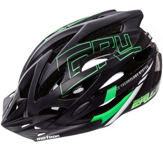 Kask rowerowy Meteor Gruver M 55-58 cm czarno-zielony 24745 Meteor
