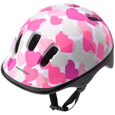 Kask rowerowy Meteor KS06 Hearts pink roz XS 44-48cm 24818 Meteor Kask rowerowy Meteor KS06 Hearts pink roz XS 44-48cm 24818 Meteor