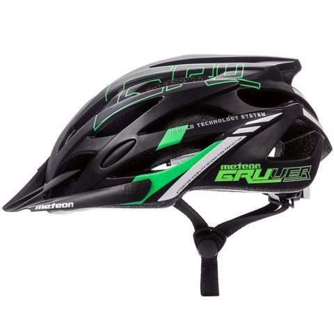 Kask rowerowy Meteor Gruver M 55-58 cm czarno-zielony 24745 Meteor Kask rowerowy Meteor Gruver M 55-58 cm czarno-zielony 24745 Meteor