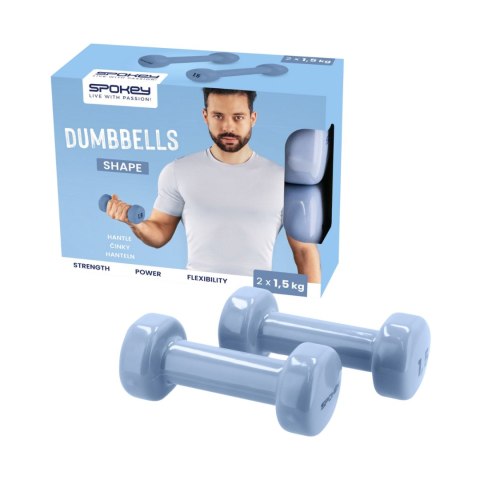 Hantle winylowe Spokey Shape 2x1,5 kg 941964 Spokey Hantle winylowe Spokey Shape 2x1,5 kg 941964 Spokey